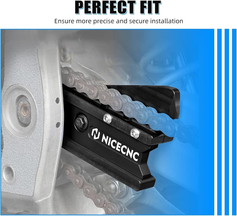 NICECNC Chain Slider Guide Guard Protector Aluminum Compatible with Yamaha YFZ450R 2009 2010 2011 2012 2013-2023, YFZ450R SE 2009-2019 2020 2021 2022 2023, YFZ450X 2010 2011 Black - Image 2